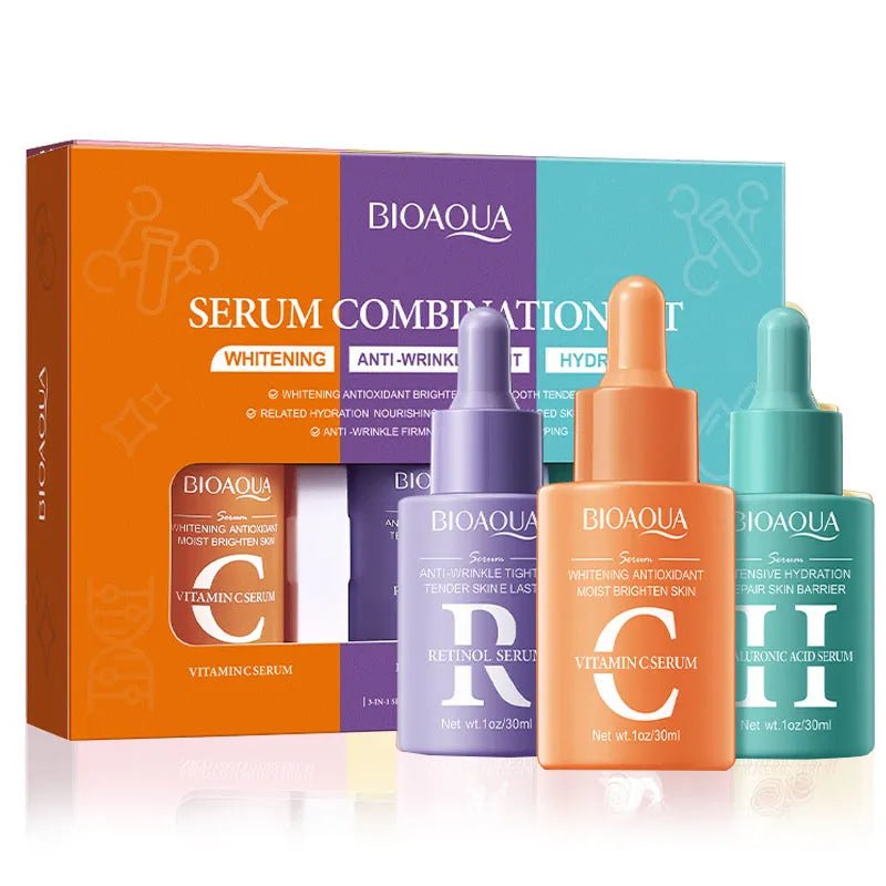 Radiant Skin Trio: Vitamin C & Retinol Serum with Hyaluronic Acid - Unlock Your Glow - ZaraGlam
