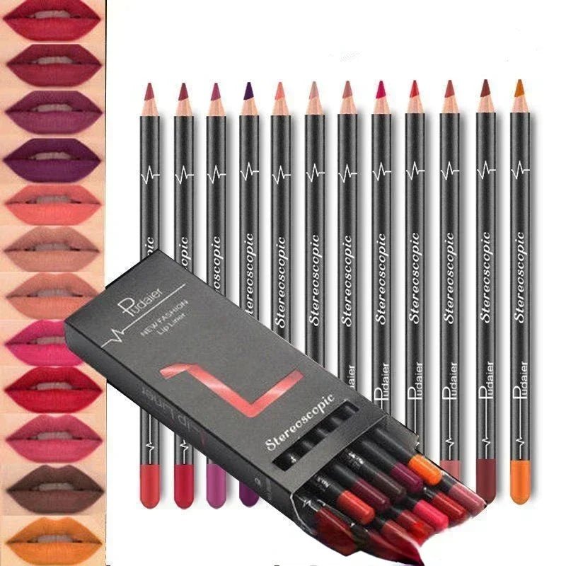 Beauty Unveiled: Mastering Elegance with our 12Pcs/Set Waterproof Lip Pens