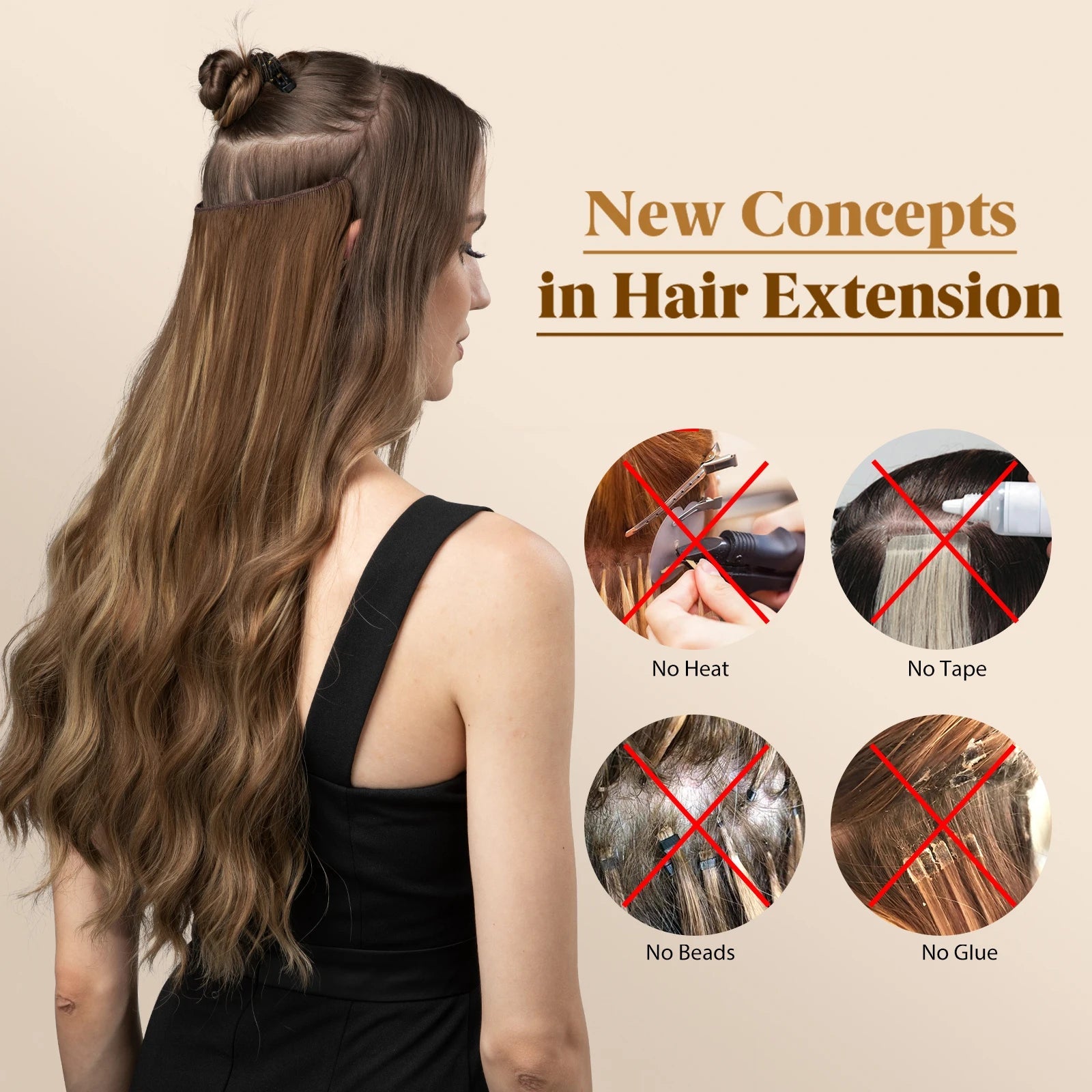 Halo Hair Extensions - No Braids, Glue, or Drama Needed